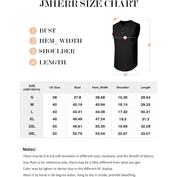 JMIERR Men's Muscle Sleeveless Tank Tops Slim Henley Longline Cotton T-Shirt Tees with Button