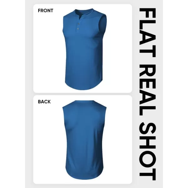 JMIERR Men's Muscle Sleeveless Tank Tops Slim Henley Longline Cotton T-Shirt Tees with Button