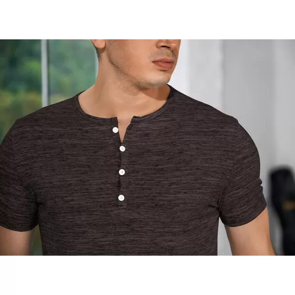 JMIERR Men's Muscle Slim Cotton T Shirt V-Neck Henley Shirt Gym Workout Athletic Tee Shirts