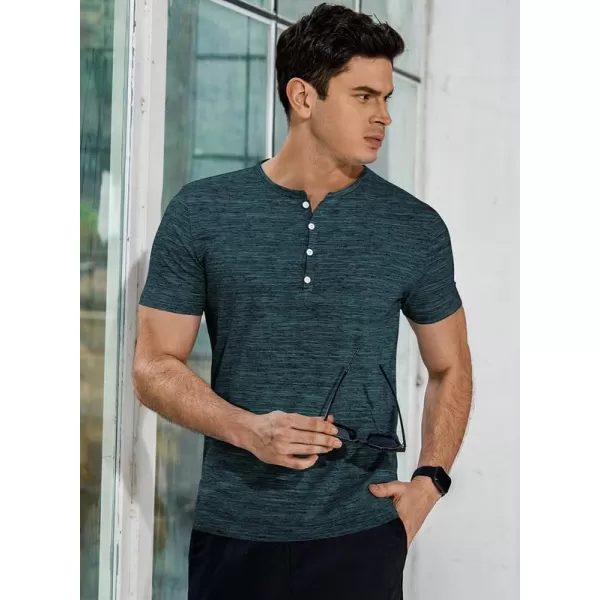 JMIERR Men's Muscle Slim Cotton T Shirt V-Neck Henley Shirt Gym Workout Athletic Tee Shirts