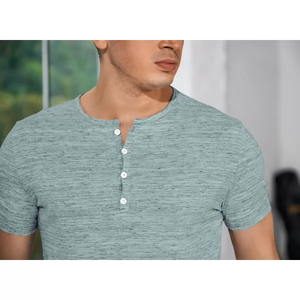 JMIERR Men's Muscle Slim Cotton T Shirt V-Neck Henley Shirt Gym Workout Athletic Tee Shirts