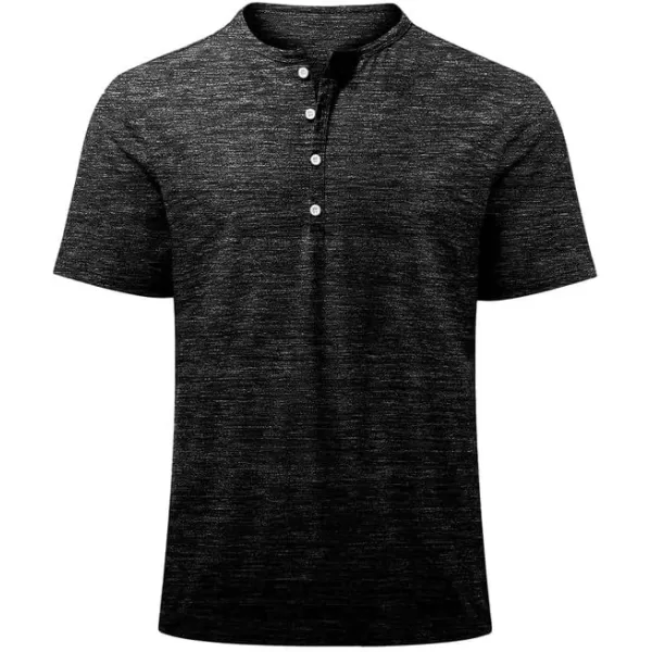 JMIERR Men's Muscle Slim Cotton T Shirt V-Neck Henley Shirt Gym Workout Athletic Tee Shirts