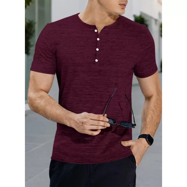 JMIERR Men's Muscle Slim Cotton T Shirt V-Neck Henley Shirt Gym Workout Athletic Tee Shirts