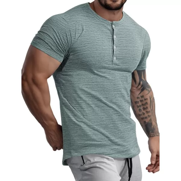 JMIERR Men's Muscle Slim Cotton T Shirt V-Neck Henley Shirt Gym Workout Athletic Tee Shirts