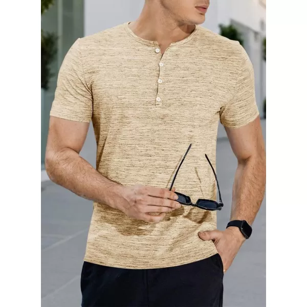JMIERR Men's Muscle Slim Cotton T Shirt V-Neck Henley Shirt Gym Workout Athletic Tee Shirts