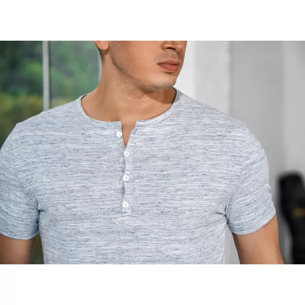 JMIERR Men's Muscle Slim Cotton T Shirt V-Neck Henley Shirt Gym Workout Athletic Tee Shirts