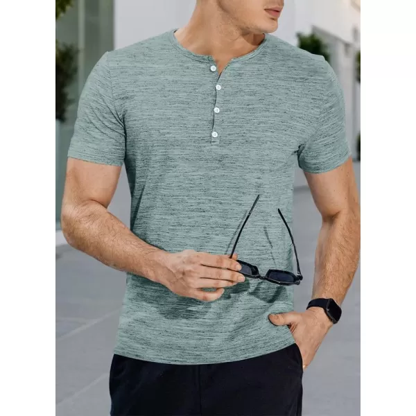 JMIERR Men's Muscle Slim Cotton T Shirt V-Neck Henley Shirt Gym Workout Athletic Tee Shirts