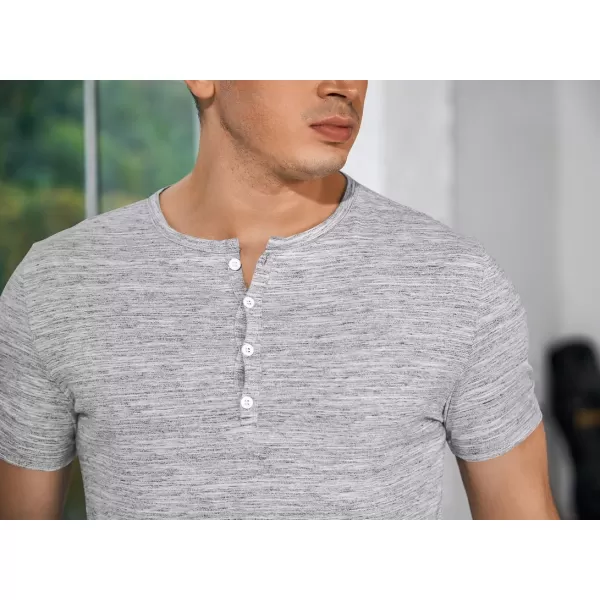 JMIERR Men's Muscle Slim Cotton T Shirt V-Neck Henley Shirt Gym Workout Athletic Tee Shirts