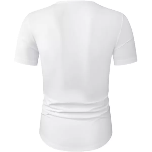 JMIERR Men's Muscle Slim Cotton T Shirt V-Neck Henley Shirt Gym Workout Athletic Tee Shirts
