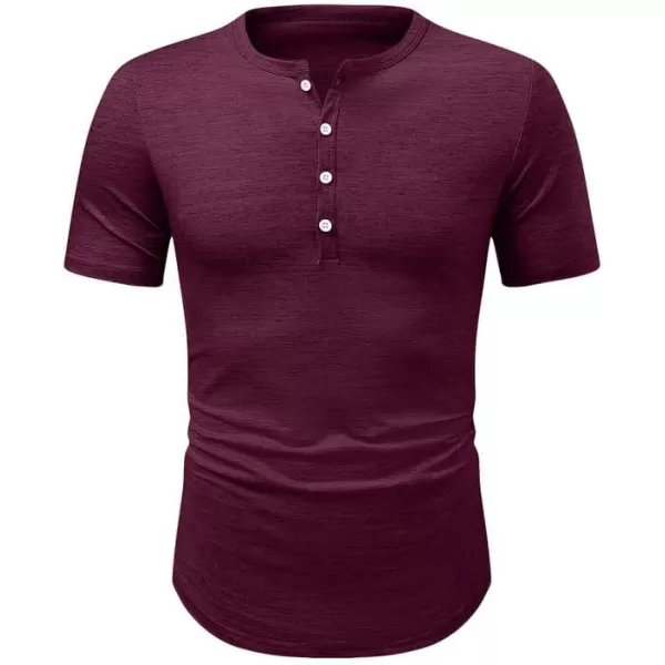 JMIERR Men's Muscle Slim Cotton T Shirt V-Neck Henley Shirt Gym Workout Athletic Tee Shirts