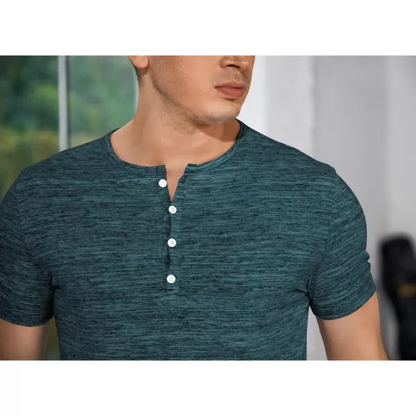 JMIERR Men's Muscle Slim Cotton T Shirt V-Neck Henley Shirt Gym Workout Athletic Tee Shirts