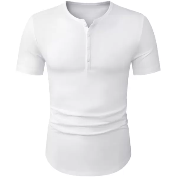 JMIERR Men's Muscle Slim Cotton T Shirt V-Neck Henley Shirt Gym Workout Athletic Tee Shirts