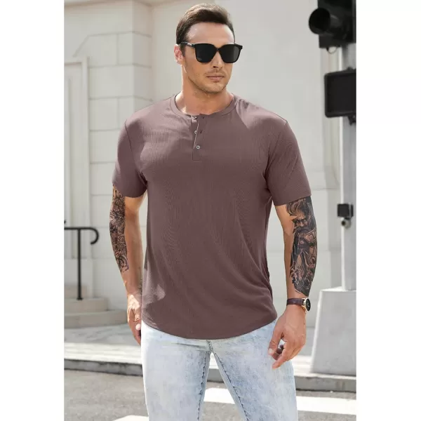 JMIERR Men's Muscle Slim Henley Shirts Crewneck Longline T-Shirt Gym Workout Athletic Shirt Tees with Button