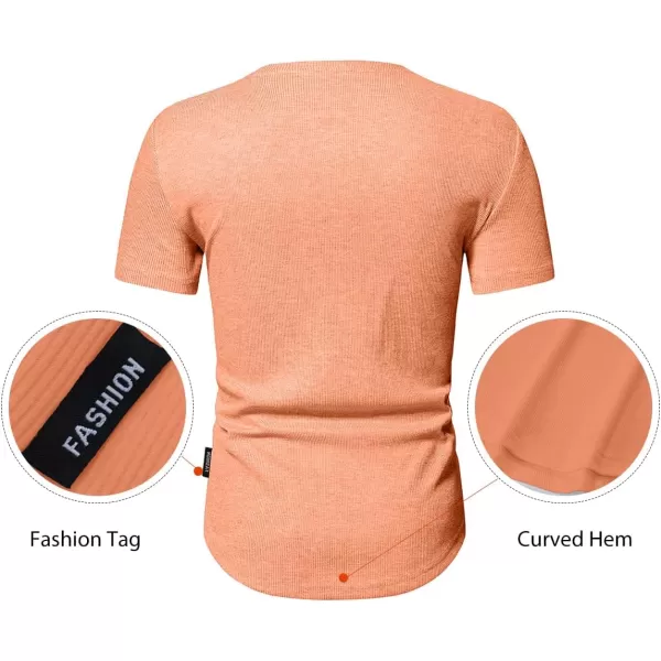 JMIERR Men's Muscle Slim Henley Shirts Crewneck Longline T-Shirt Gym Workout Athletic Shirt Tees with Button