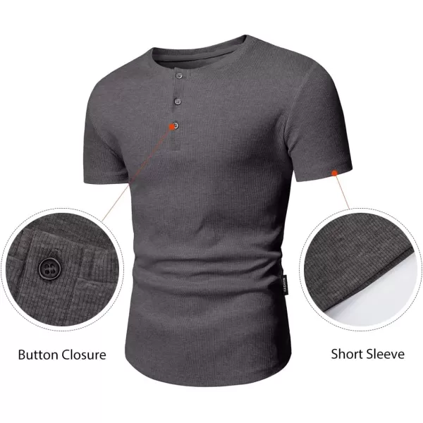 JMIERR Men's Muscle Slim Henley Shirts Crewneck Longline T-Shirt Gym Workout Athletic Shirt Tees with Button