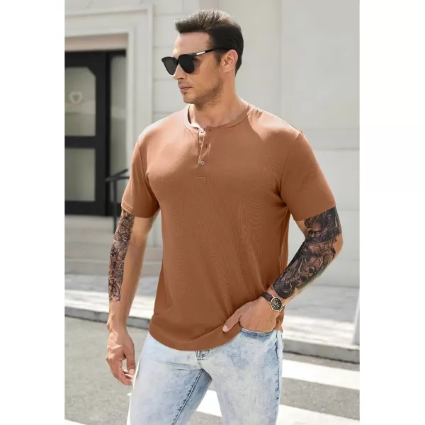 JMIERR Men's Muscle Slim Henley Shirts Crewneck Longline T-Shirt Gym Workout Athletic Shirt Tees with Button