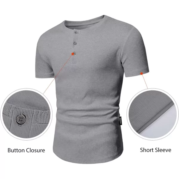 JMIERR Men's Muscle Slim Henley Shirts Crewneck Longline T-Shirt Gym Workout Athletic Shirt Tees with Button