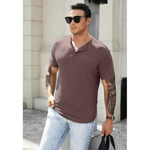 JMIERR Men's Muscle Slim Henley Shirts Crewneck Longline T-Shirt Gym Workout Athletic Shirt Tees with Button