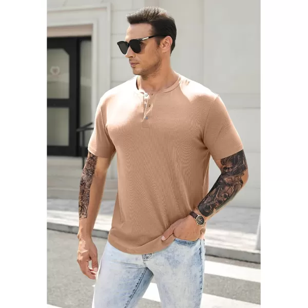 JMIERR Men's Muscle Slim Henley Shirts Crewneck Longline T-Shirt Gym Workout Athletic Shirt Tees with Button