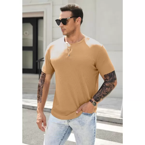 JMIERR Men's Muscle Slim Henley Shirts Crewneck Longline T-Shirt Gym Workout Athletic Shirt Tees with Button