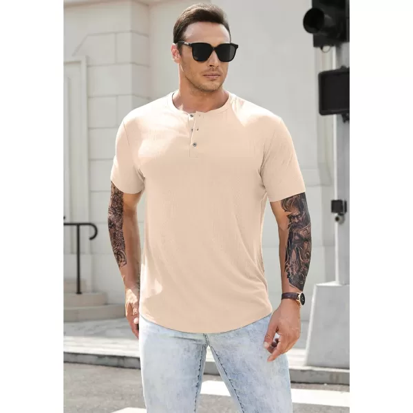 JMIERR Men's Muscle Slim Henley Shirts Crewneck Longline T-Shirt Gym Workout Athletic Shirt Tees with Button