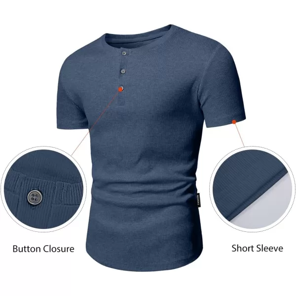 JMIERR Men's Muscle Slim Henley Shirts Crewneck Longline T-Shirt Gym Workout Athletic Shirt Tees with Button