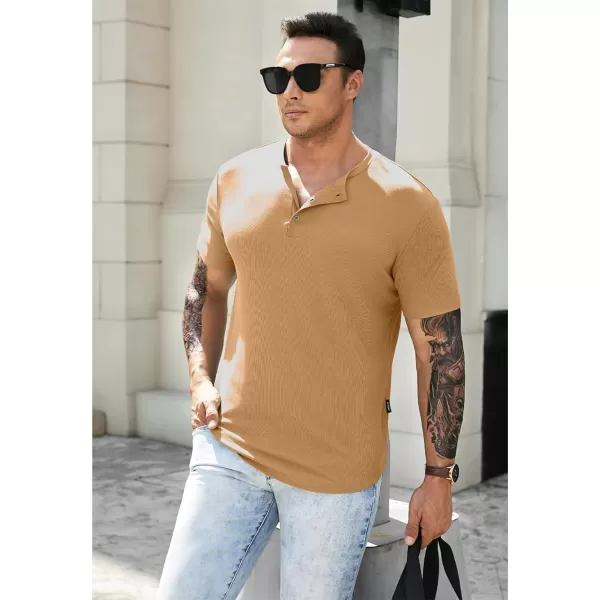 JMIERR Men's Muscle Slim Henley Shirts Crewneck Longline T-Shirt Gym Workout Athletic Shirt Tees with Button