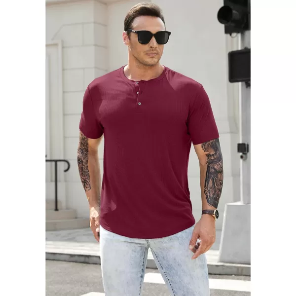 JMIERR Men's Muscle Slim Henley Shirts Crewneck Longline T-Shirt Gym Workout Athletic Shirt Tees with Button