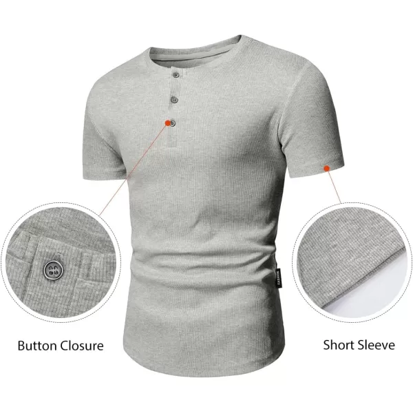 JMIERR Men's Muscle Slim Henley Shirts Crewneck Longline T-Shirt Gym Workout Athletic Shirt Tees with Button