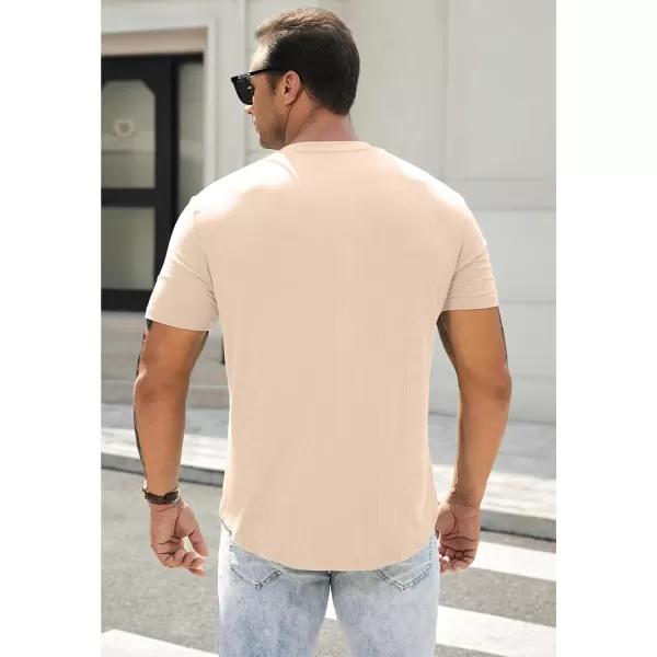 JMIERR Men's Muscle Slim Henley Shirts Crewneck Longline T-Shirt Gym Workout Athletic Shirt Tees with Button
