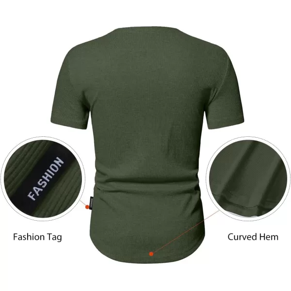 JMIERR Men's Muscle Slim Henley Shirts Crewneck Longline T-Shirt Gym Workout Athletic Shirt Tees with Button