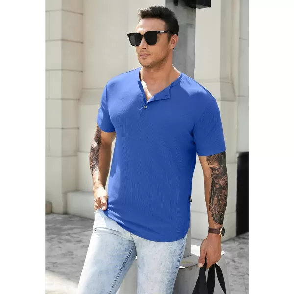 JMIERR Men's Muscle Slim Henley Shirts Crewneck Longline T-Shirt Gym Workout Athletic Shirt Tees with Button