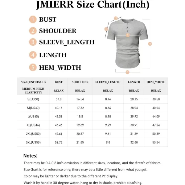 JMIERR Men's Muscle Slim Henley Shirts Crewneck Longline T-Shirt Gym Workout Athletic Shirt Tees with Button
