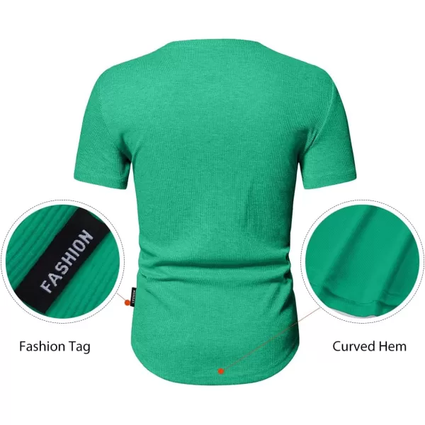 JMIERR Men's Muscle Slim Henley Shirts Crewneck Longline T-Shirt Gym Workout Athletic Shirt Tees with Button