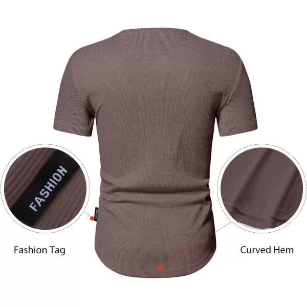 JMIERR Men's Muscle Slim Henley Shirts Crewneck Longline T-Shirt Gym Workout Athletic Shirt Tees with Button
