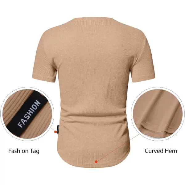 JMIERR Men's Muscle Slim Henley Shirts Crewneck Longline T-Shirt Gym Workout Athletic Shirt Tees with Button
