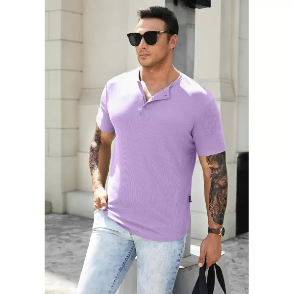 JMIERR Men's Muscle Slim Henley Shirts Crewneck Longline T-Shirt Gym Workout Athletic Shirt Tees with Button