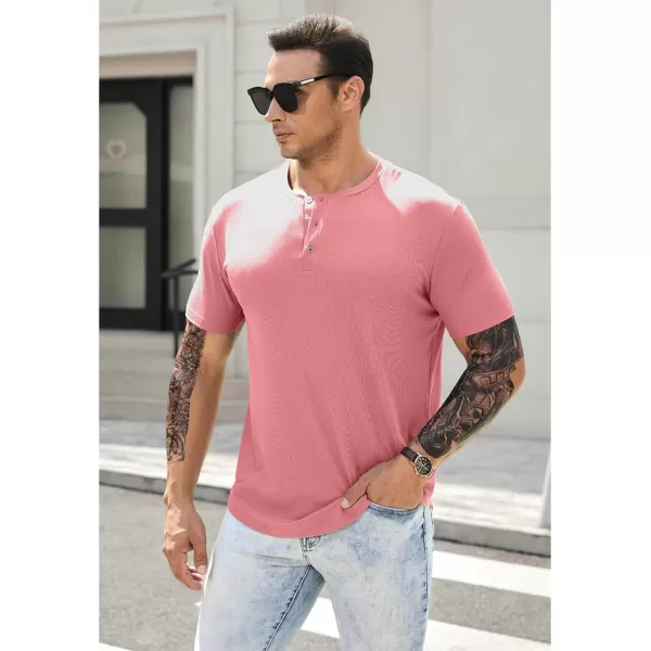 JMIERR Men's Muscle Slim Henley Shirts Crewneck Longline T-Shirt Gym Workout Athletic Shirt Tees with Button