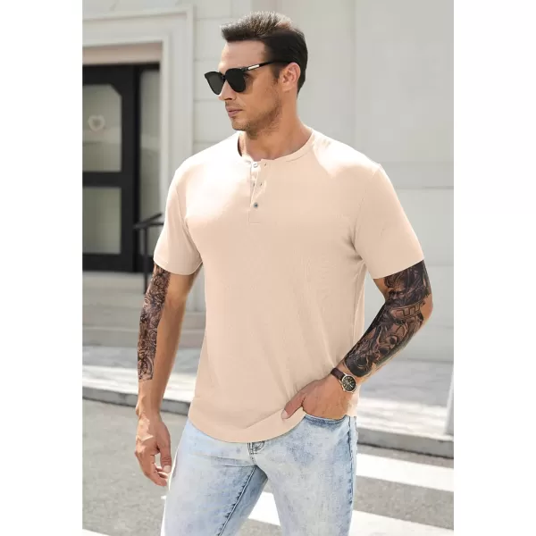 JMIERR Men's Muscle Slim Henley Shirts Crewneck Longline T-Shirt Gym Workout Athletic Shirt Tees with Button