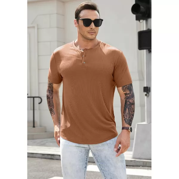 JMIERR Men's Muscle Slim Henley Shirts Crewneck Longline T-Shirt Gym Workout Athletic Shirt Tees with Button