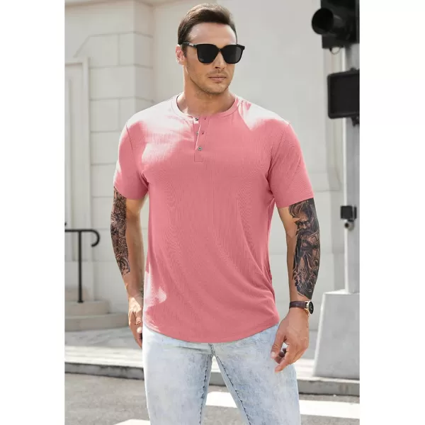 JMIERR Men's Muscle Slim Henley Shirts Crewneck Longline T-Shirt Gym Workout Athletic Shirt Tees with Button