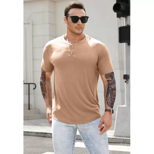 JMIERR Men's Muscle Slim Henley Shirts Crewneck Longline T-Shirt Gym Workout Athletic Shirt Tees with Button