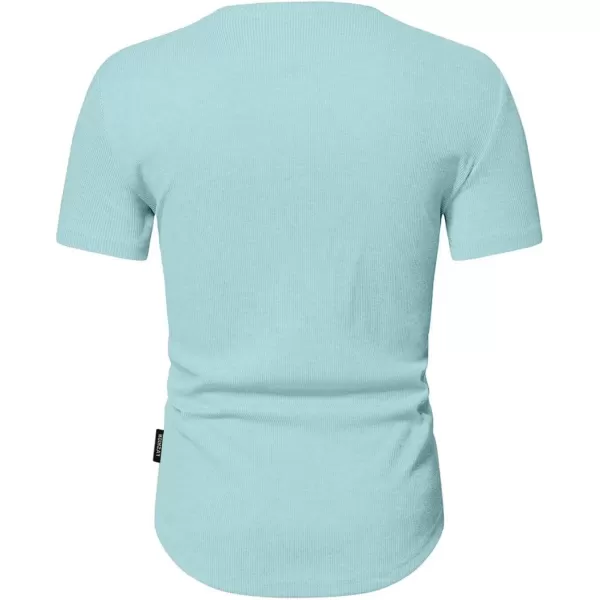 JMIERR Men's Muscle Slim Henley Shirts Crewneck Longline T-Shirt Gym Workout Athletic Shirt Tees with Button