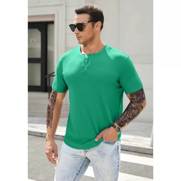 JMIERR Men's Muscle Slim Henley Shirts Crewneck Longline T-Shirt Gym Workout Athletic Shirt Tees with Button