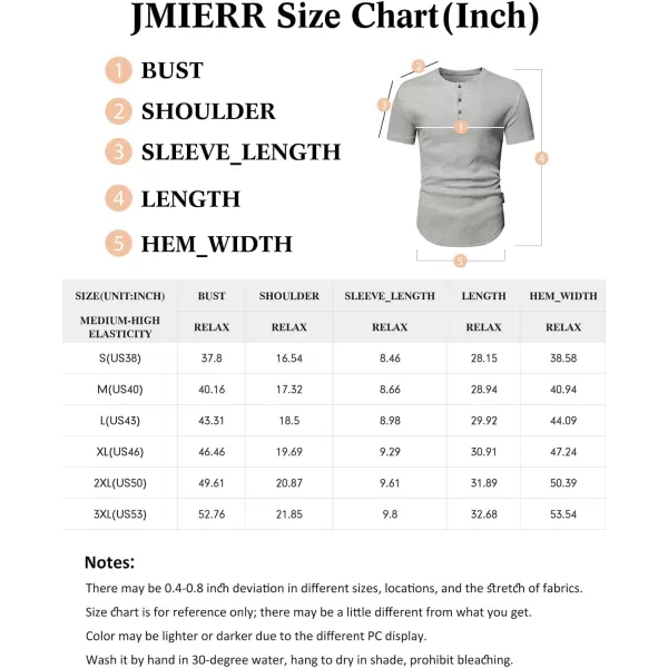 JMIERR Men's Muscle Slim Henley Shirts Crewneck Longline T-Shirt Gym Workout Athletic Shirt Tees with Button