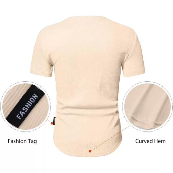 JMIERR Men's Muscle Slim Henley Shirts Crewneck Longline T-Shirt Gym Workout Athletic Shirt Tees with Button