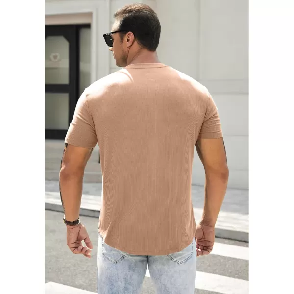 JMIERR Men's Muscle Slim Henley Shirts Crewneck Longline T-Shirt Gym Workout Athletic Shirt Tees with Button