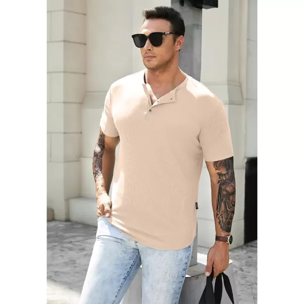 JMIERR Men's Muscle Slim Henley Shirts Crewneck Longline T-Shirt Gym Workout Athletic Shirt Tees with Button