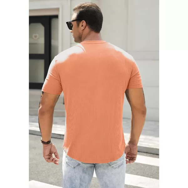 JMIERR Men's Muscle Slim Henley Shirts Crewneck Longline T-Shirt Gym Workout Athletic Shirt Tees with Button