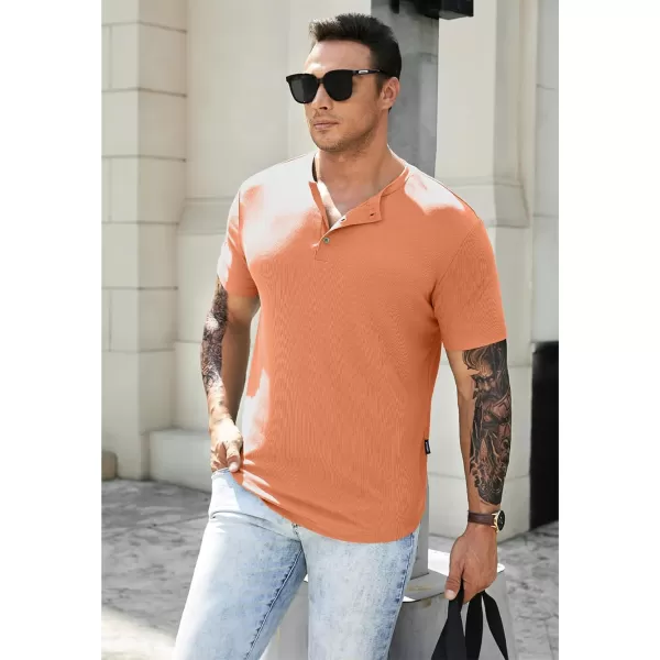 JMIERR Men's Muscle Slim Henley Shirts Crewneck Longline T-Shirt Gym Workout Athletic Shirt Tees with Button